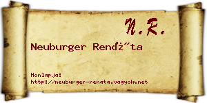 Neuburger Renáta névjegykártya